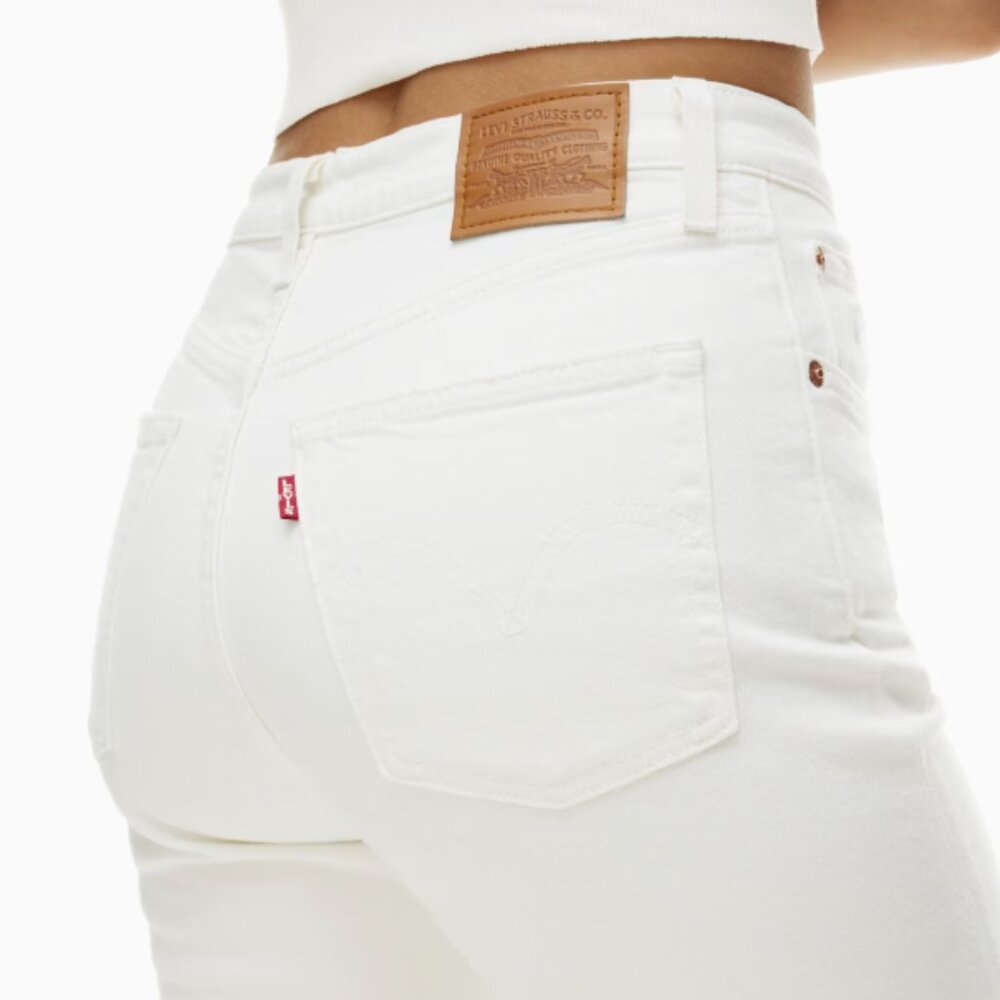 Levi's Ribcage Straight Ankle White Jeans, US 26